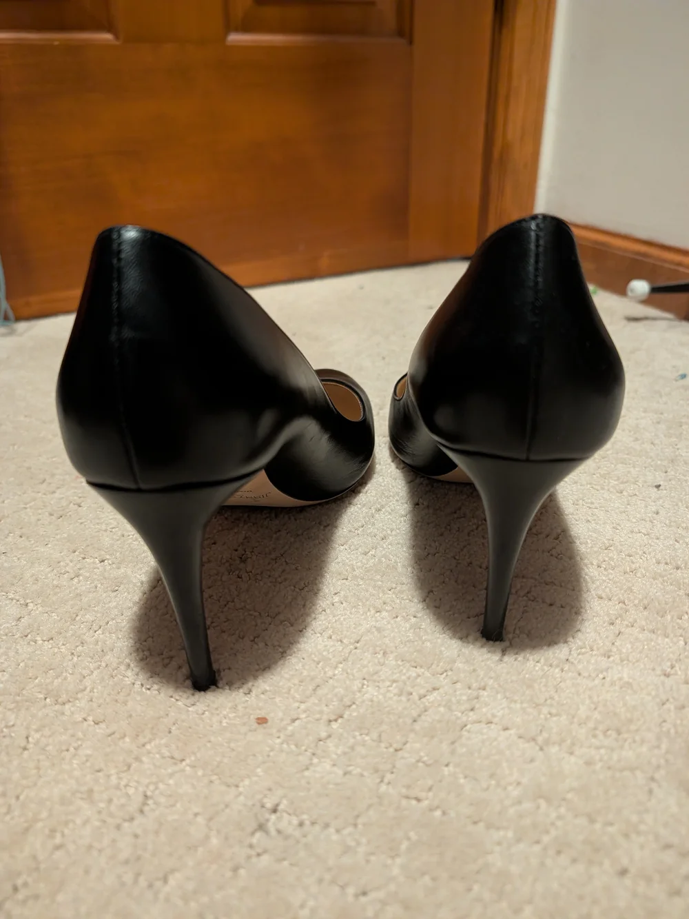 Jimmy Choo Black Leather Pointed-Toe Stiletto Pumps